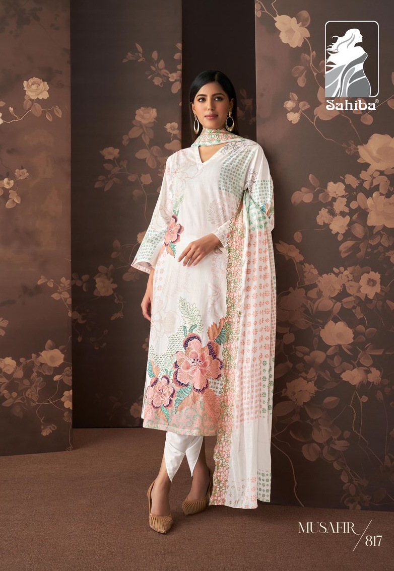 Sahiba Inky Tropies 6959 - Moscow Cotton Digital Print With Handwork And Thread Work Suit