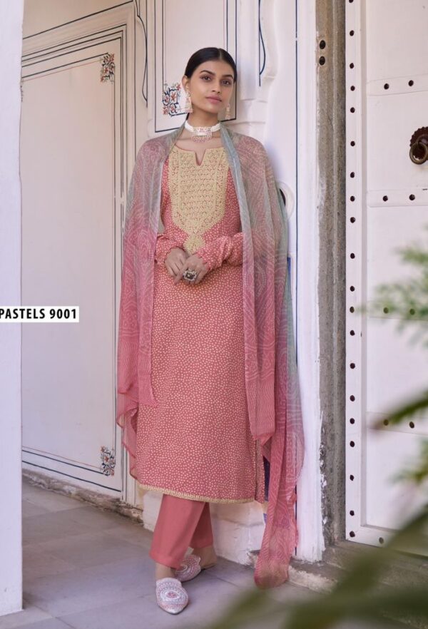 Mumtaz Pastels 9006 - Pure Jam Satin Digital Print With Heavy Embroidery Suit