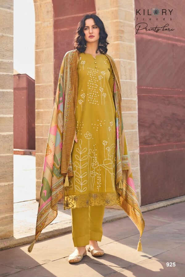 Kilory Printkari 928 - Pure Lawn Cotton Khaddi Print With Fancy Embroidery Work Suit