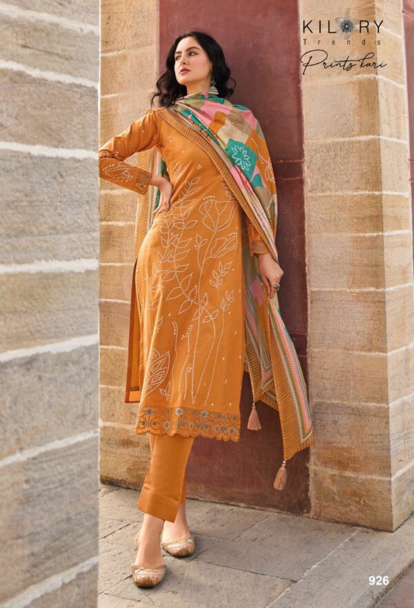 Kilory Printkari 928 - Pure Lawn Cotton Khaddi Print With Fancy Embroidery Work Suit