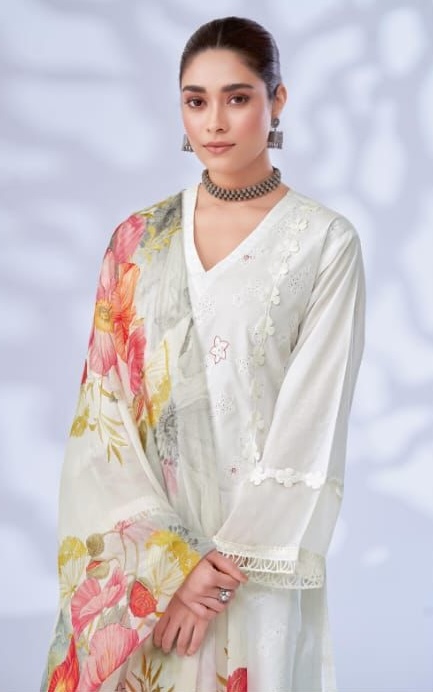Sahiba Casa Flora 965 - Cotton Boring Embroidery And Handwork Suit
