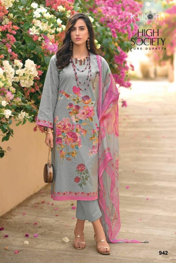 Kilory High Society 948 - Pure Lawn Cotton With Fancy Embroidery Work Suit
