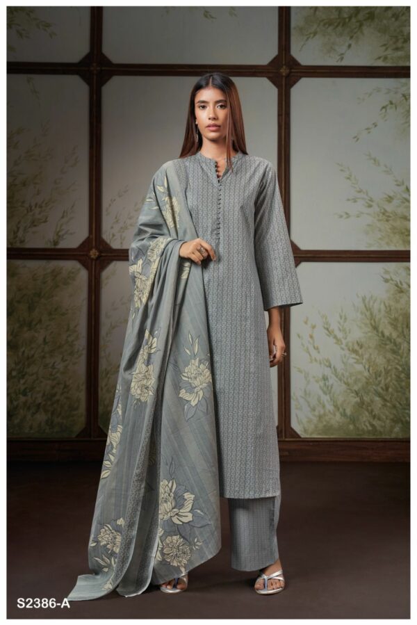 Ganga Joel 2386D - Premium Cotton Printed Suit