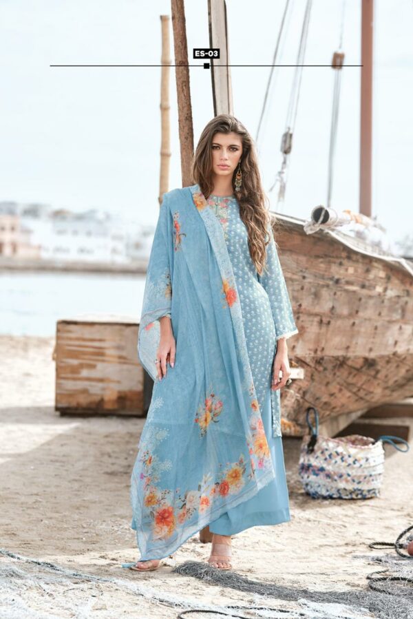 Varsha Ehsaas 04 - Viscose Muslin Printed With Embroidery And Lace Suit