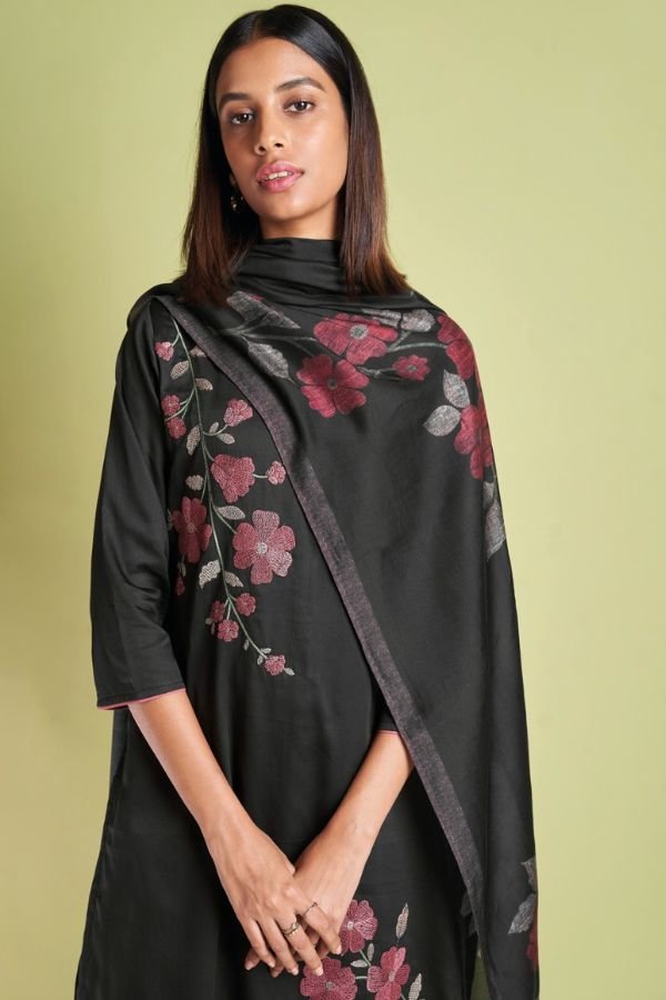 Ganga Andrea 1906D - Premium Cotton Silk Solid With Embroidery Suit