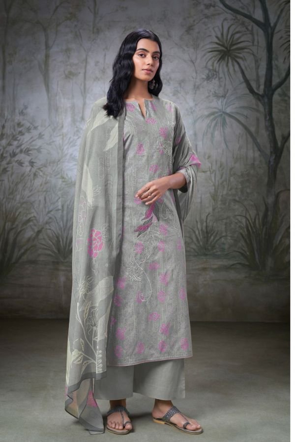 Ganga Cove 2246D - Premium Cotton Printed With Embroidery Handwork Suit