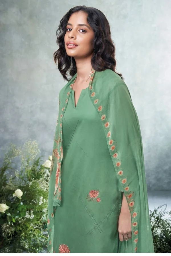 Ganga Kippa S2449D - Premium Cotton Silk Printed With Embroidery Suit