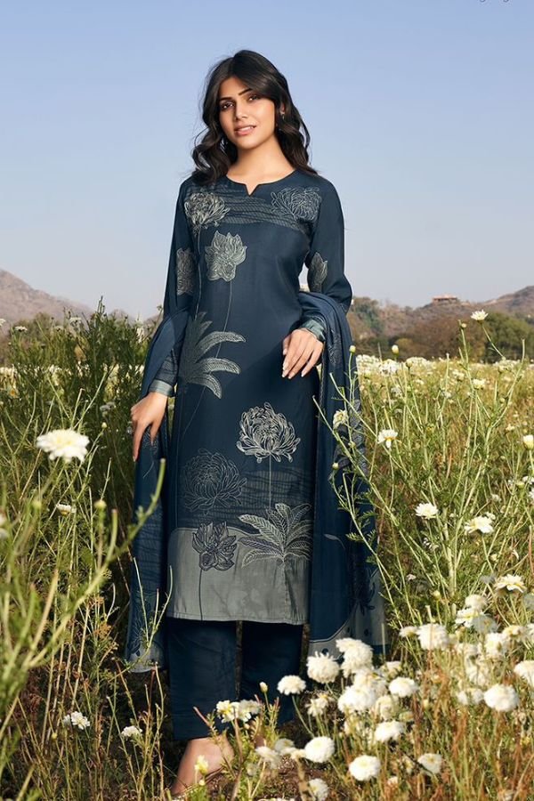 Mumtaz Ehsaas 2206 - Pure Muslin Digital Print With Designer Multi Embroidery Suit