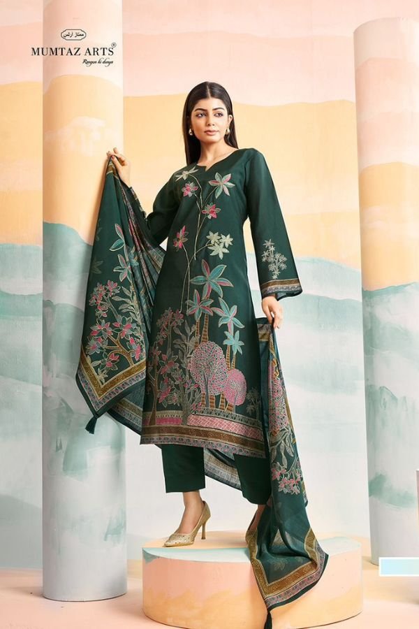 Pure Muslin Digital Print with Designer Heavy Embroidery Suit - TIF 1182
