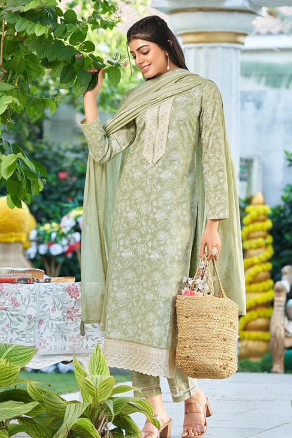 Mumtaz Suhane Pal 1606 - Pure Cambric Lawn Printed With Embroidery Suit