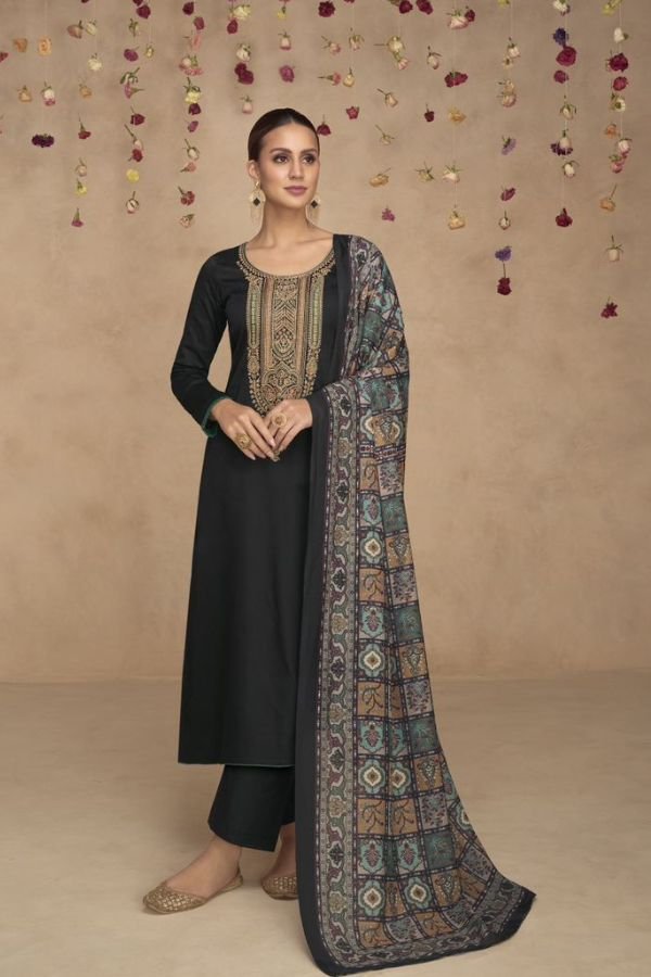 Mumtaz Royal Festive 15007 - Pure Jam Satin With Exclusive Neck Embroidery Suit