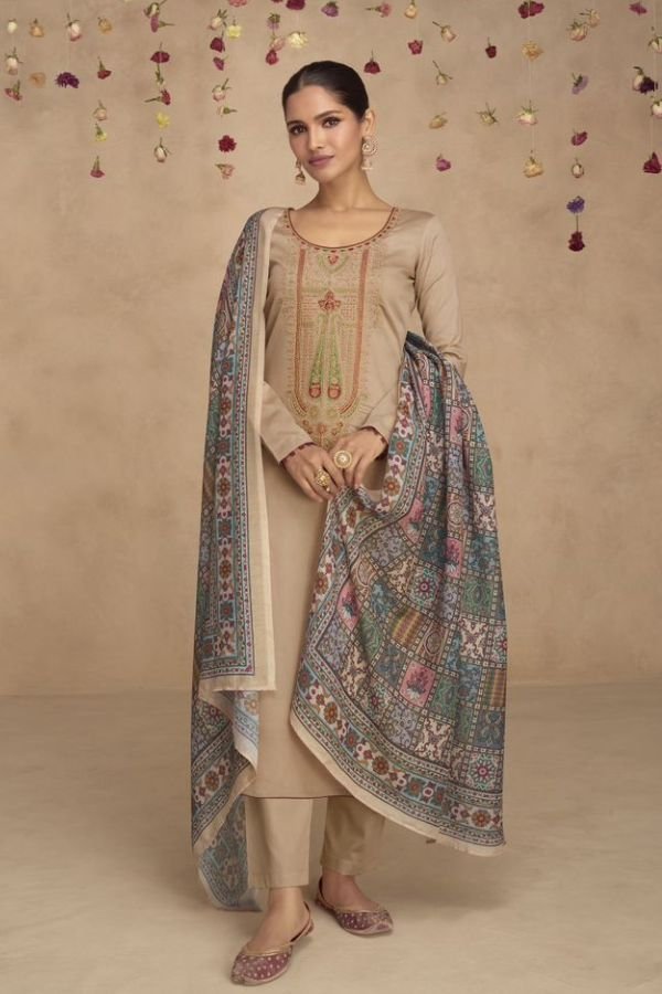 Mumtaz Royal Festive 15007 - Pure Jam Satin With Exclusive Neck Embroidery Suit