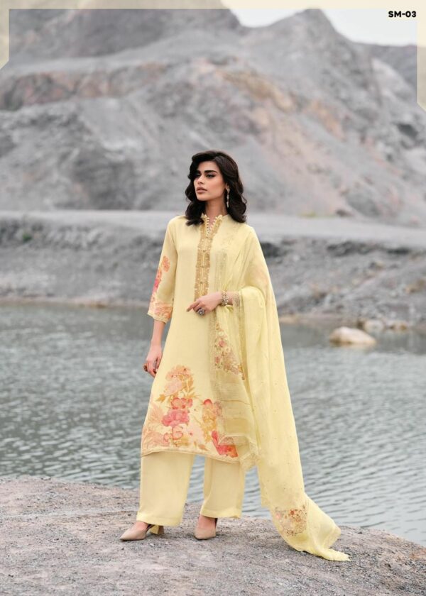 Varsha Symphony 04 - Cotton Linen Printed With Embroidery Suit