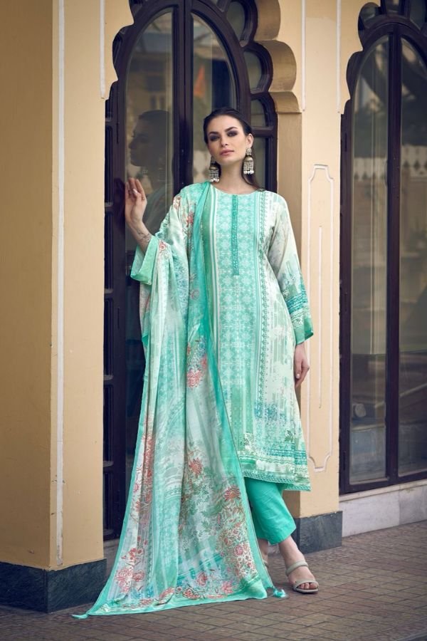 Sadhana Ryssa 10080 - Pure Muslin Silk Digital Print with Heavy Fancy Work Suit