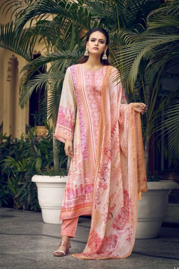 Sadhana Ryssa 10080 - Pure Muslin Silk Digital Print with Heavy Fancy Work Suit