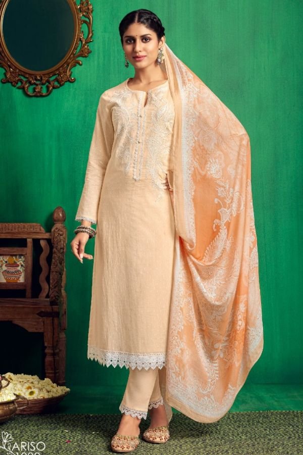 Sahiba Ariso 1008 - Cotton Cambric Dobby With Embroidery Suit