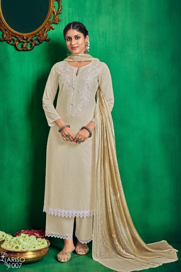 Sahiba Ariso 1008 - Cotton Cambric Dobby With Embroidery Suit