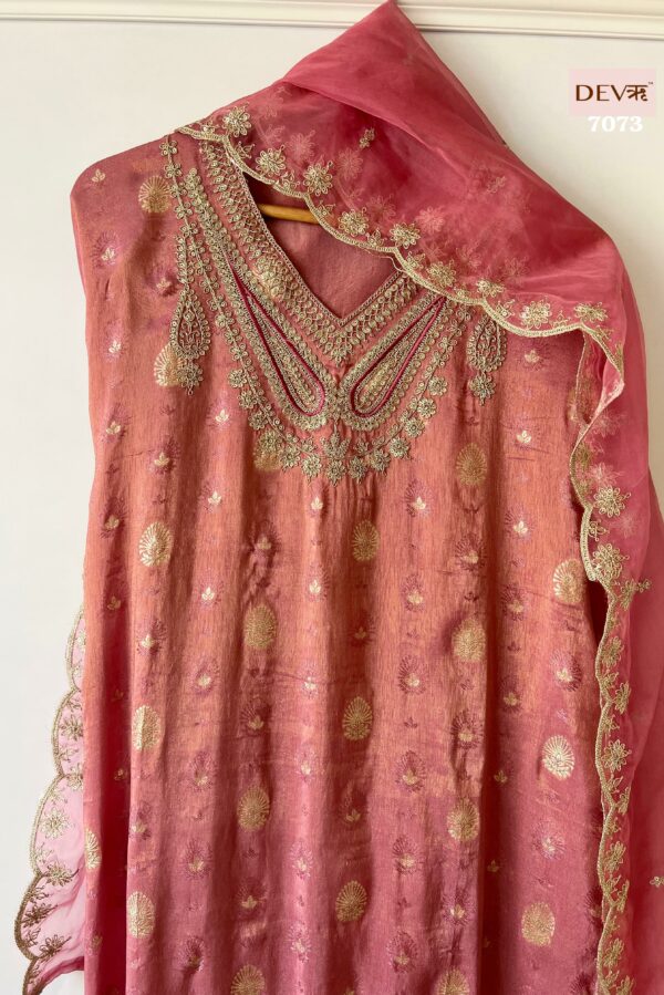 Pure Tissue Silk With Beautiful Banarasi Weave, Dori & Sequins Embroidery Suit  