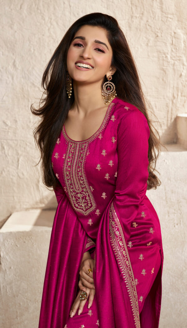 Vinay Aanchal - Embroidered Silk Georgette Suit
