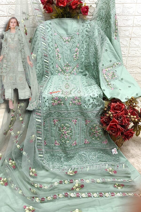 Pure Cotton Embroidered Pakistani Style Suit