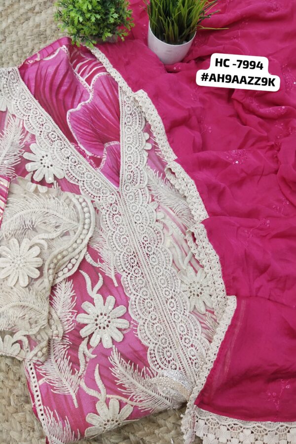 Pure Modal Cotton Designer Panel Embroidered With Real Handcrafted Nalki & Zardozi Motifs Suit