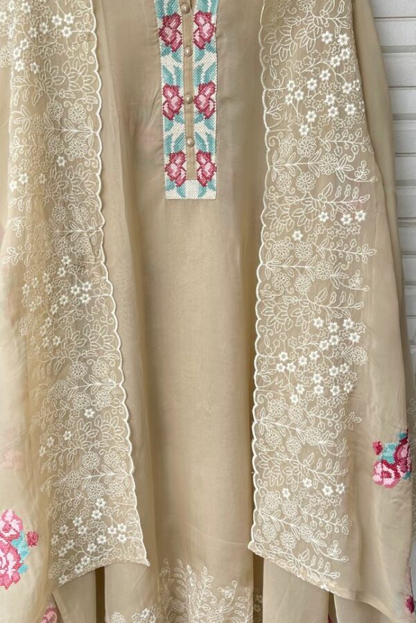 Organza Printed With Resham Embroidery Suit