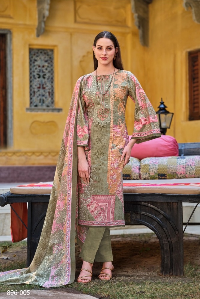 Belliza Naira 005 - Pure Cotton Digital Prints With Exclusive Heavy Self Embroidery Suit