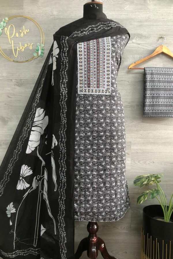 Cotton Print With Knot & Sequence Work Embroidery Suit
