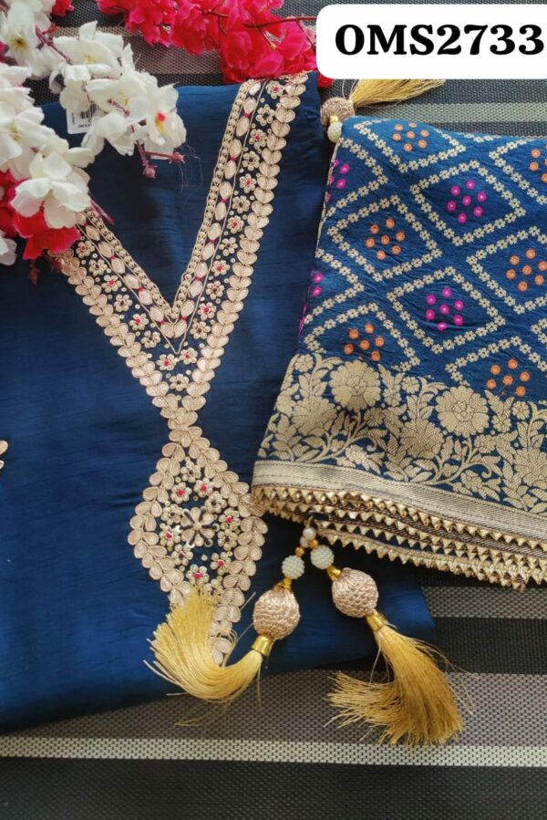 Beautiful Chanderi Silk With Zardozi & Gota Hand Work Suit