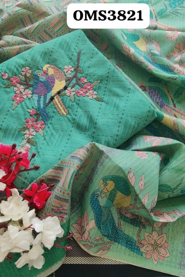 Beautiful Chanderi With Hand Embroidery Suit