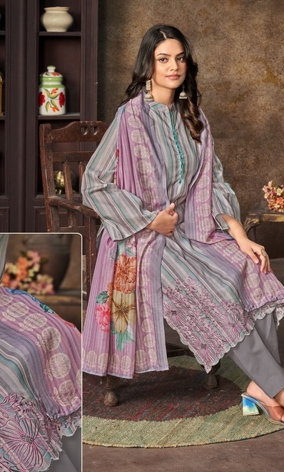 Masakali Kaira 10006 - Pure Lawn Cotton Digital Print With Fancy Embroidery Work Suit