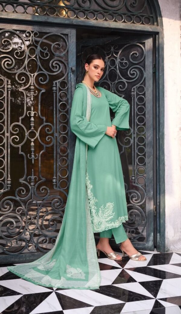 YesFab Fara 1004 - Satin Solid With Premium Cutwork Embroidery Suit