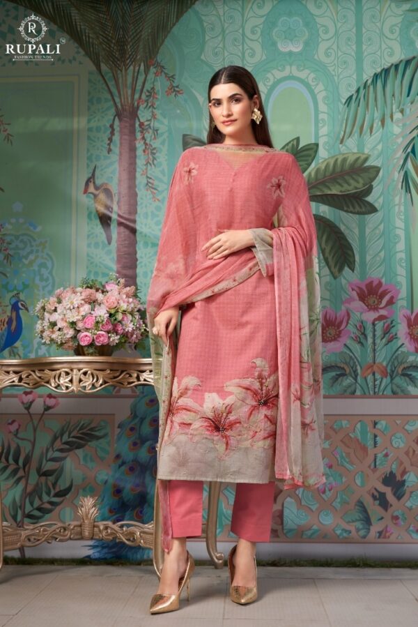 Rupali Kashish 1004 - Pure Cambric Printed With Hand Aari & Sequence Work Suit