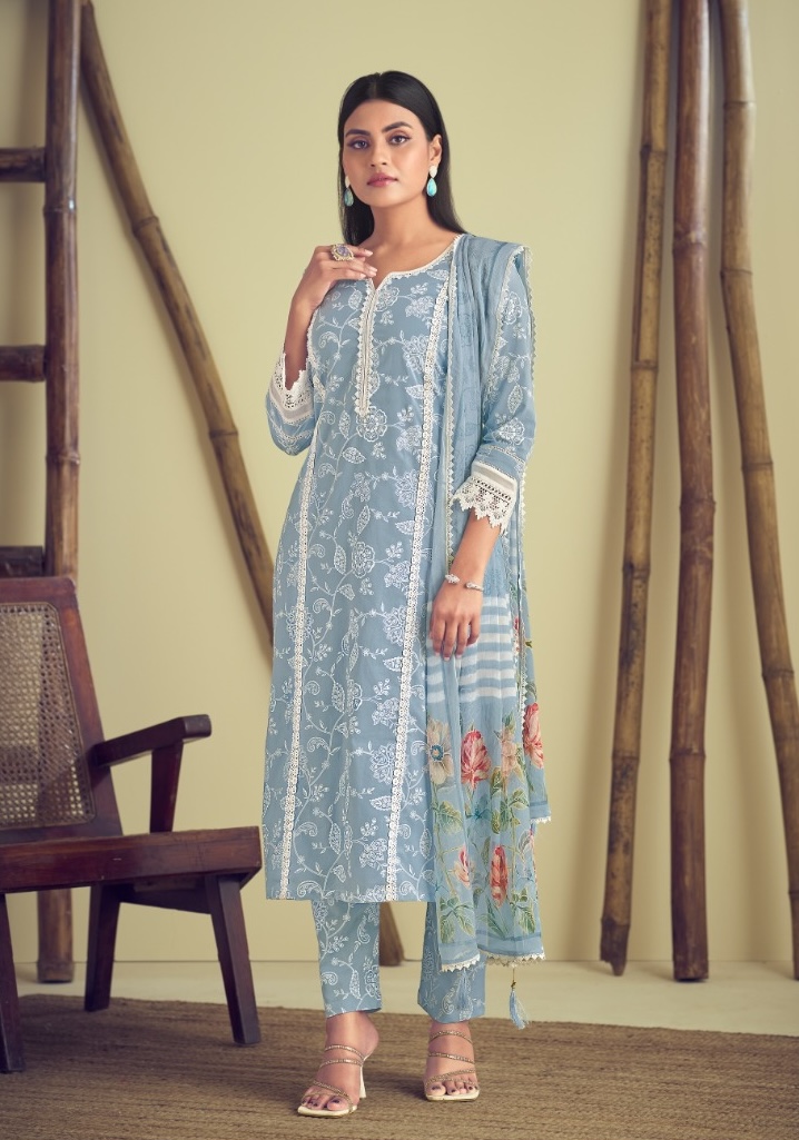Ganga Reyna Aadhya 10075 - Superior Cotton Printed With Laces Suit