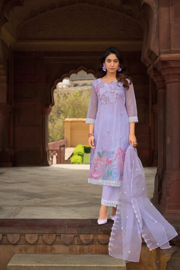 Lady Leela Summer Spring 1256 - Organza Embroidered & Handwork Stitched Suit