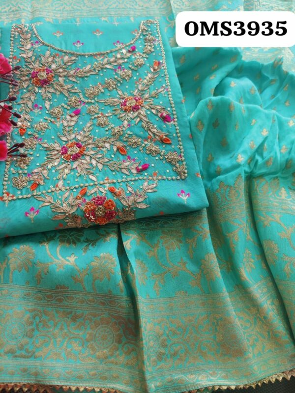 Beautiful Chanderi Zardozi With Embroidery Suit