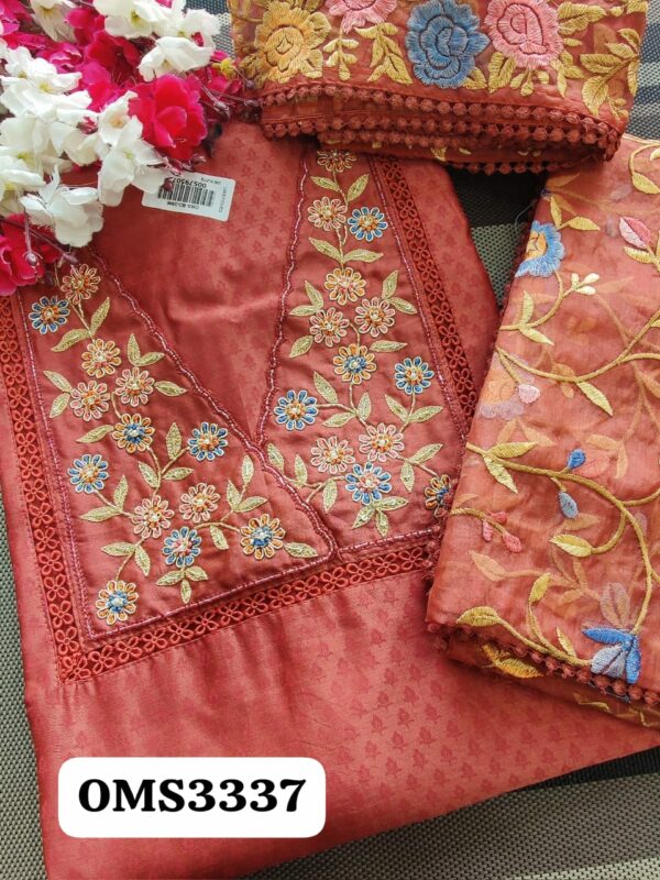 Beautiful Pure Chanderi Silk Embroidery Suit