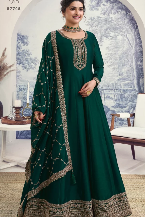 Vinay Aaliya - Embroidered Silk Georgette with Dupatta Long Dress