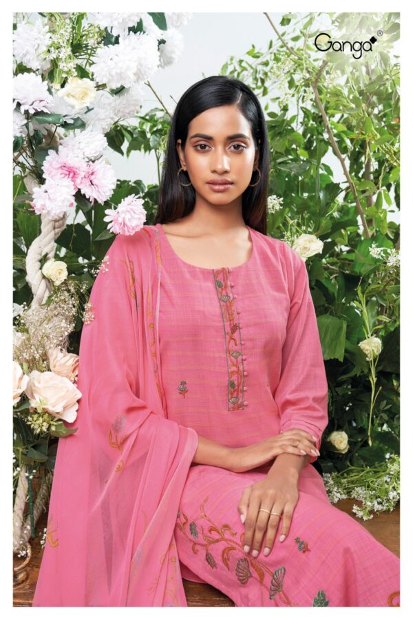 Ganga Haimi 2425D - Premium Woven Cotton With Embroidery Suit