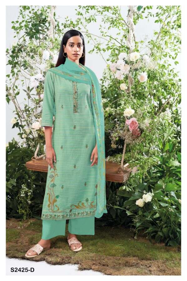 Ganga Haimi 2425D - Premium Woven Cotton With Embroidery Suit