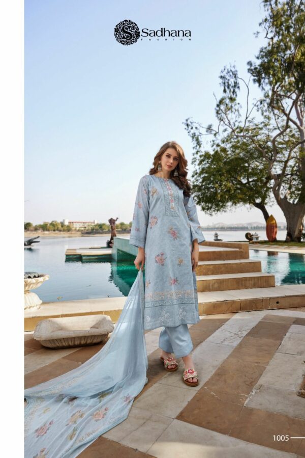 Sadhana Zeenat 1008 - Pure Lawn Cotton With Fancy Work With Digital Print Suit
