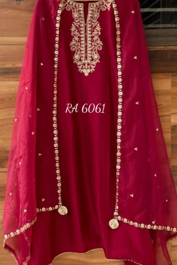 Pure Muslin Silk With Beautiful Embroidery Suit