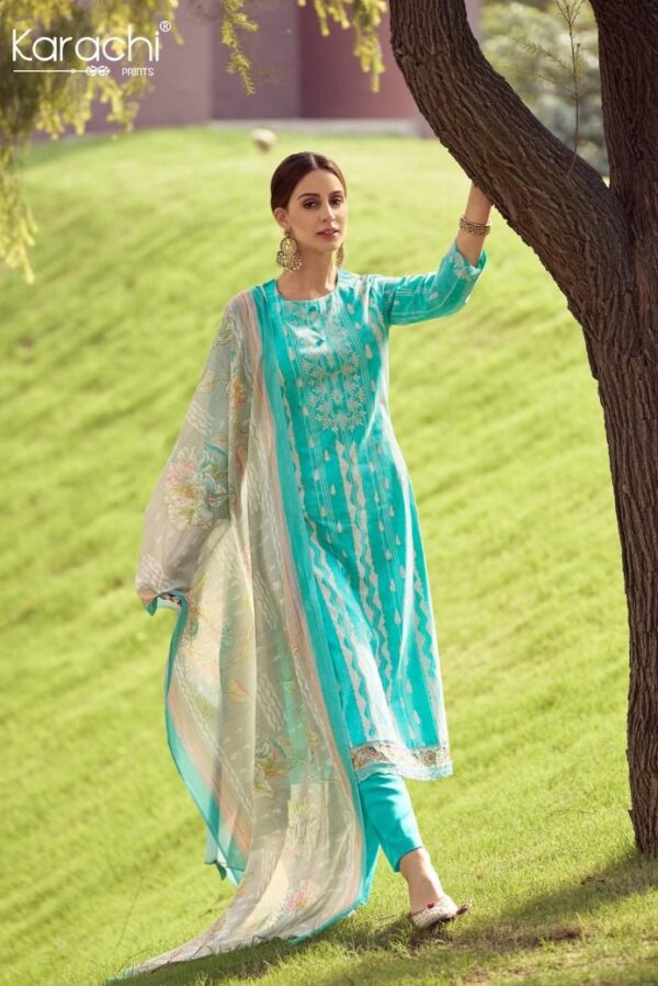 Kesar Kaabil 31006 - Pure Cambric Lawn Digitally Printed With Elegant Embroidery Suit