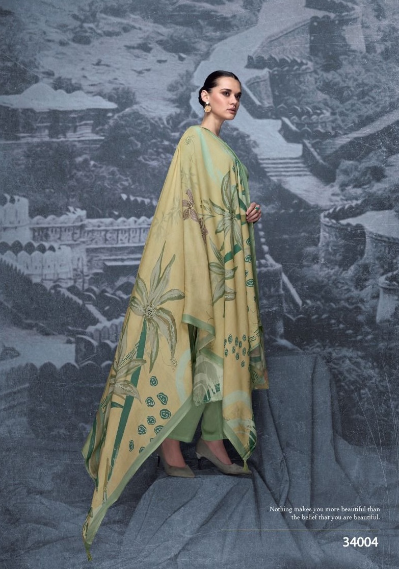 Kesar Zara 34004 - Pure Jam Silk Digital Print With Swarovski Work Suit