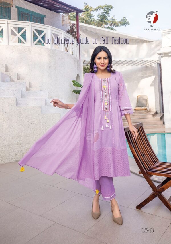 AF Insta Girl 3545 - Pure Mal Cotton Schiffli With Hand Work Stitched Suit