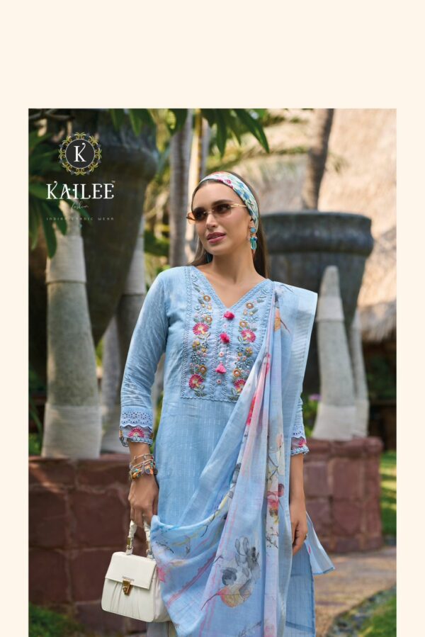 Kailee Summer Garden 42636 - Pure Cotton Thread Handwork Stitched Suit