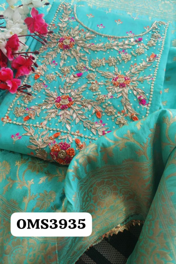 Beautiful Chanderi Zardozi With Embroidery Suit