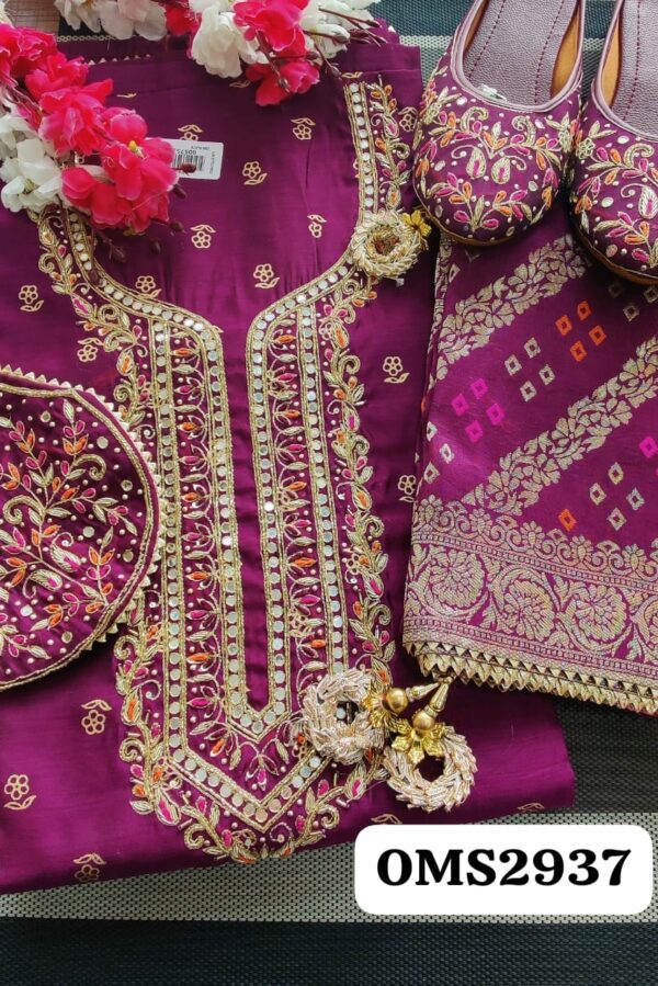 Beautiful Silk With Zardozi Embroidered Suit