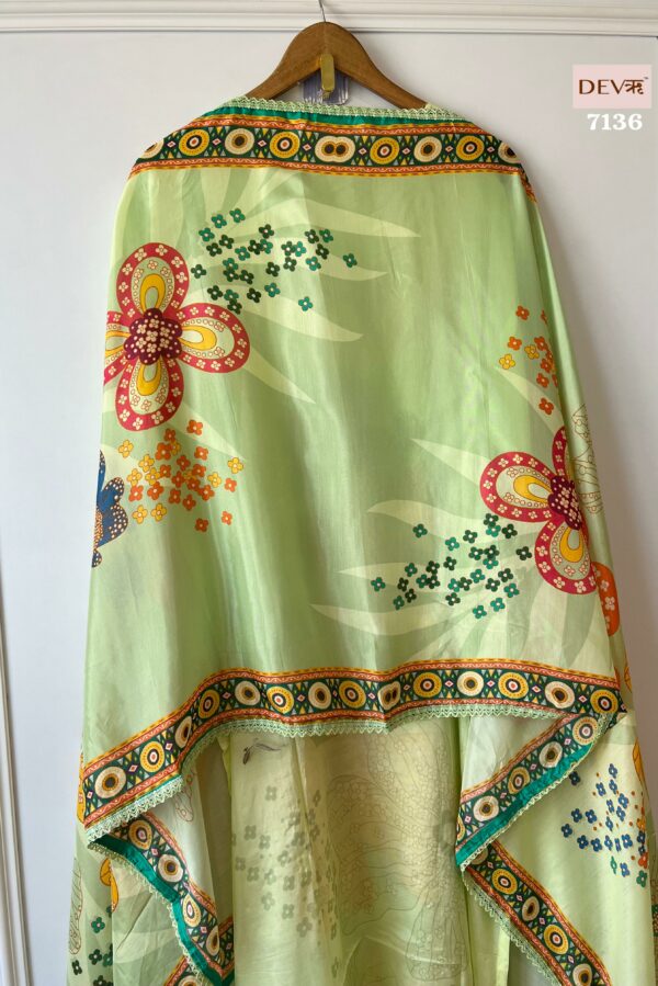Pure Muslin Printed With Beautiful Mirror Work Highlights Suit