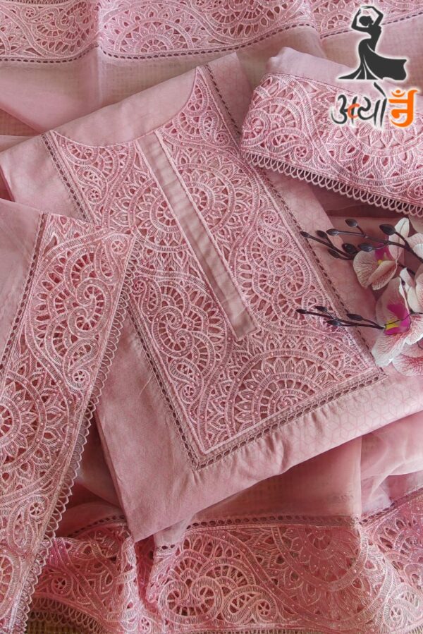 Pure Chanderi With Cutwork Embroidery Suit